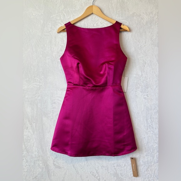 Reformation Zenni silk dress mini pink NWT 2 - Picture 2 of 10